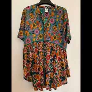 Anthropologie Mixed Floral Tunic Top